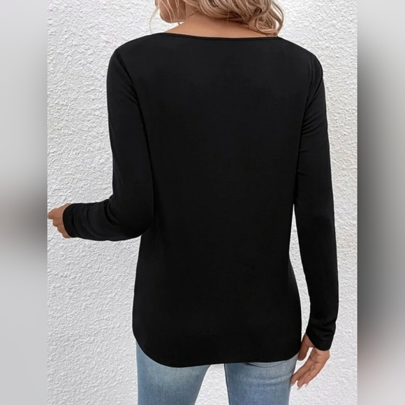 SHEIN Two Tone Button Detail Tee Size L UK 12 - Picture 2 of 6